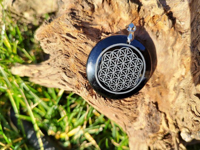 OBSIDIENNE NOIRE FLEUR DE VIE